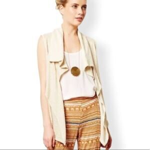 Anthropologie Puella Cream Open Vest